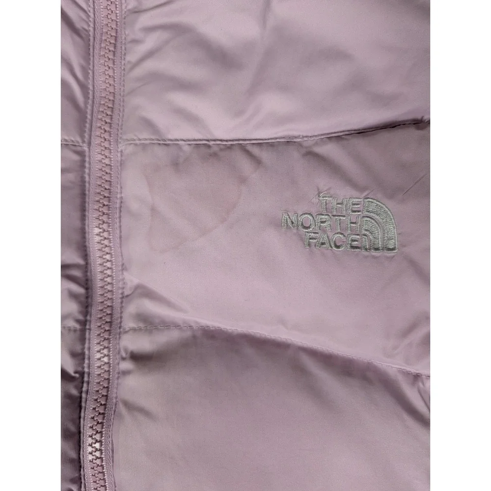 The North Face 550 Pink Puffer Vest Girls‎ M Lightweight Insulated Full Zip